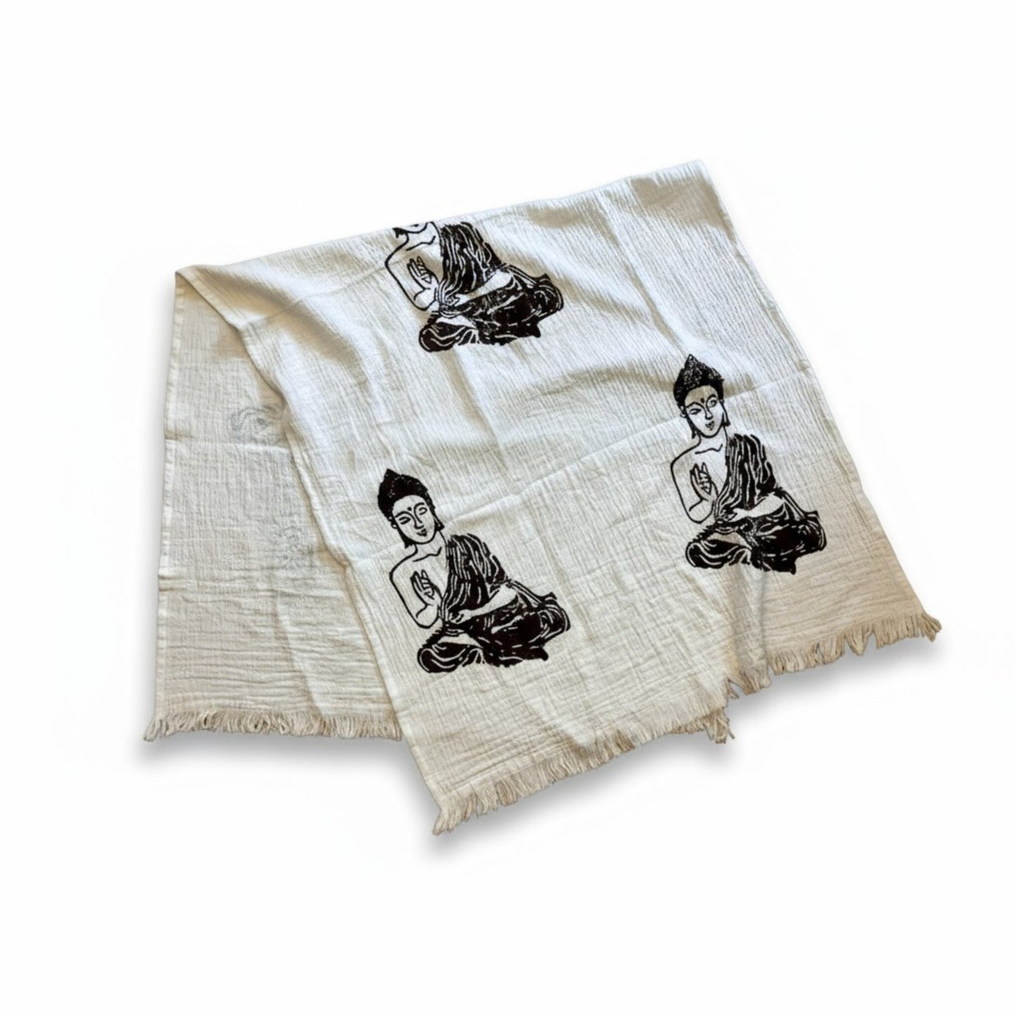 Buddha Hand Print Turkish Towel Pestemal – Premium Eco-Friendly Beach & Bath Towel