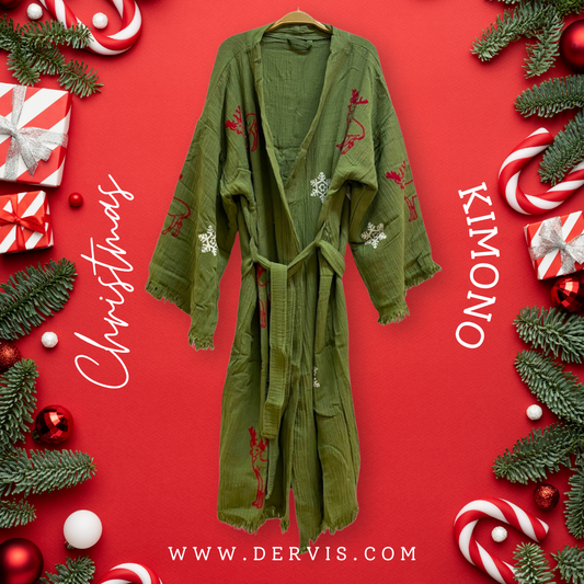 Christmas Turkish Towel Kimono Robe - Limited Collection