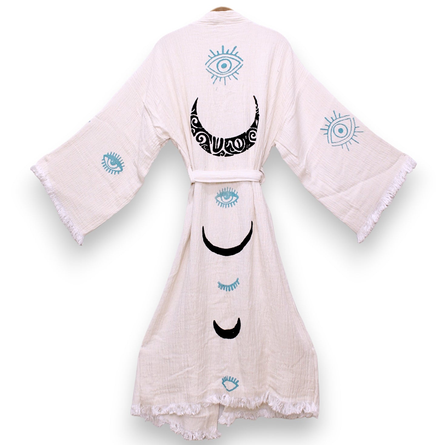 Crescent Design Turkish Towel Kimono Kaftan Bathrobe - Beach Kimono