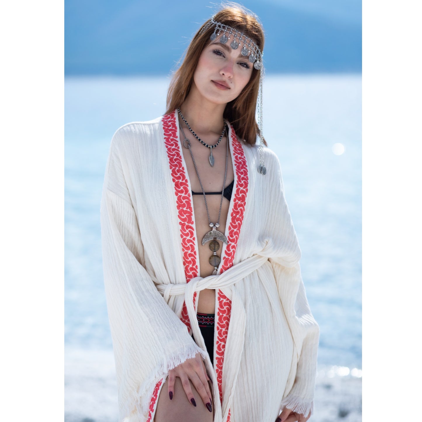 Hand-Woven Natural Turkish Cotton Kimono Robe