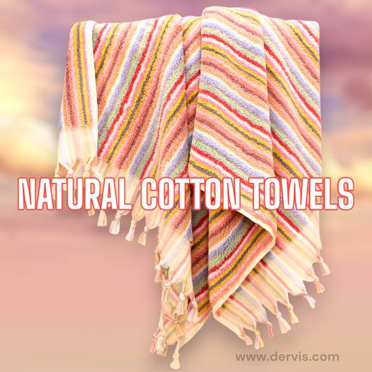Designer Natural Cotton Hand-Woven Turkish Terry Hammam Towel