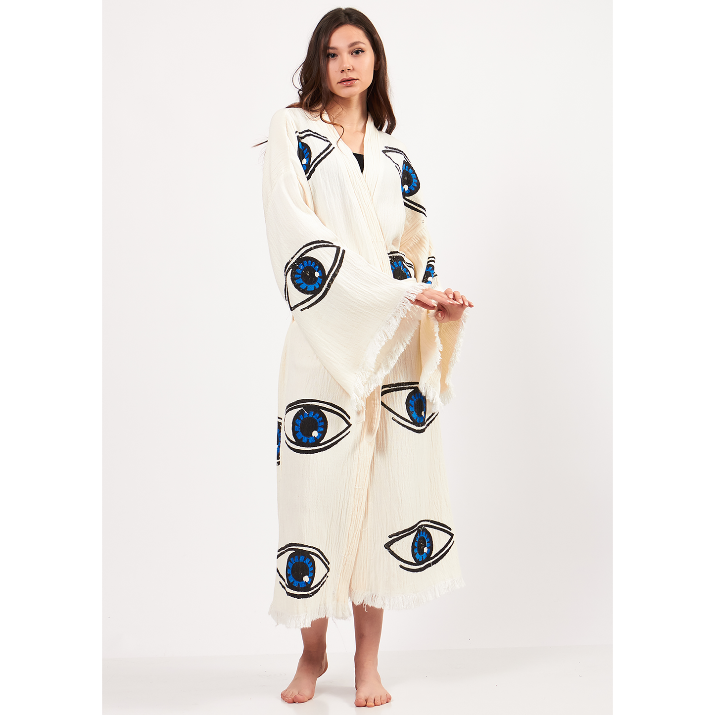 Evil Eye Turkish Towel Kimono Kaftan Bathrobe