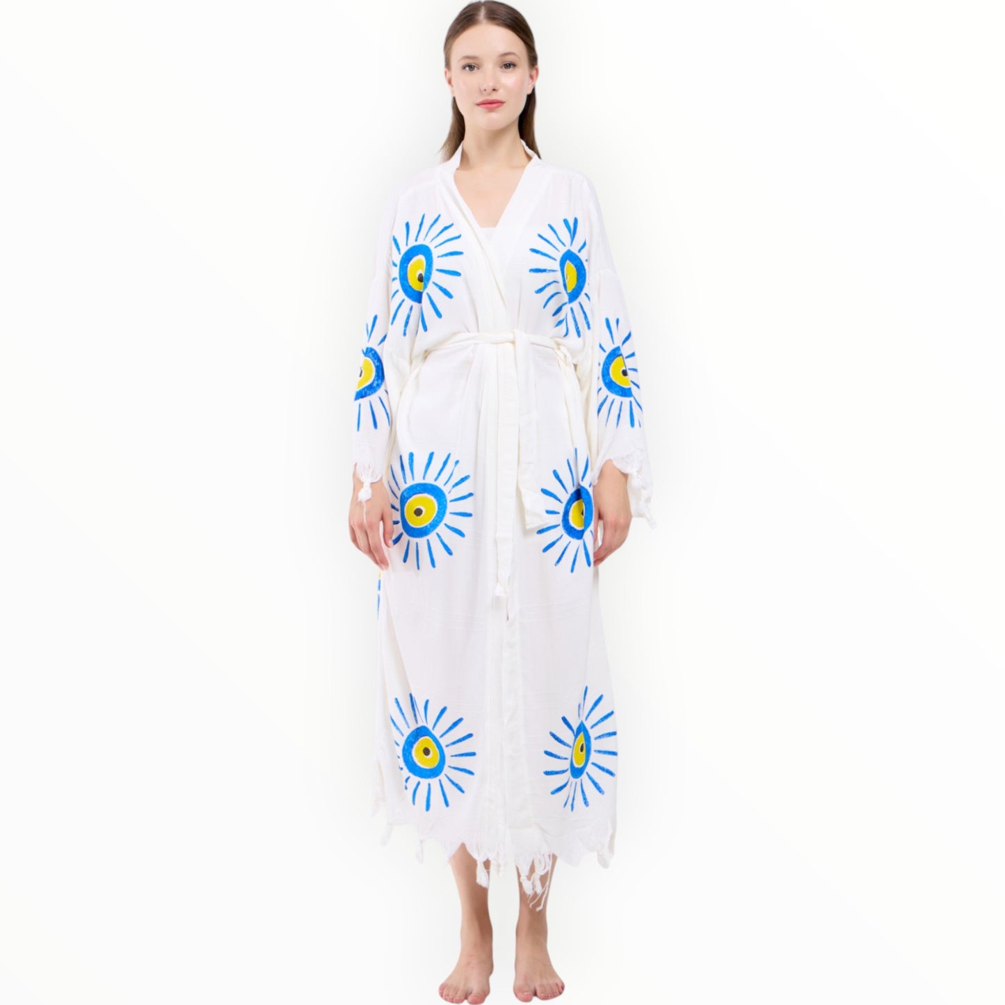 Evil Eye Turkish Towel Kimono Robe