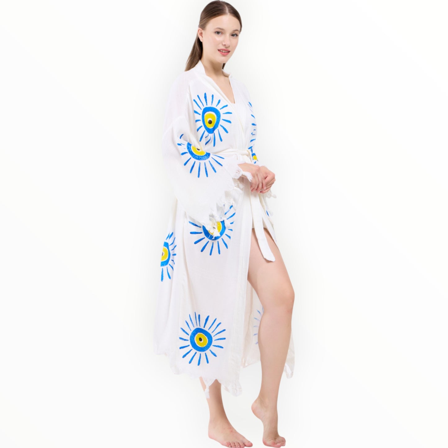 Evil Eye Turkish Towel Kimono Robe