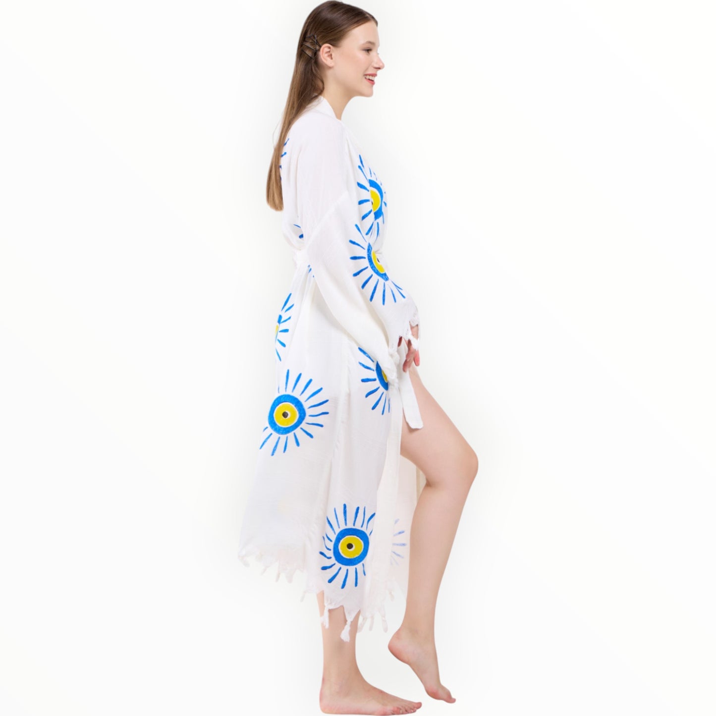 Evil Eye Turkish Towel Kimono Robe