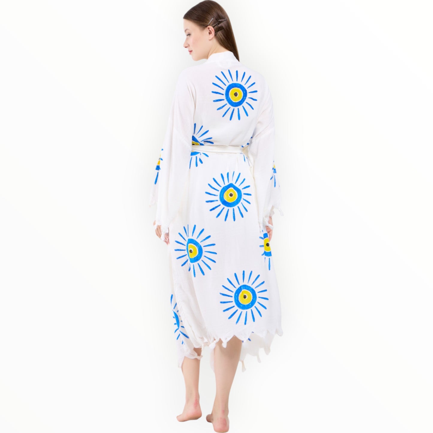 Evil Eye Turkish Towel Kimono Robe