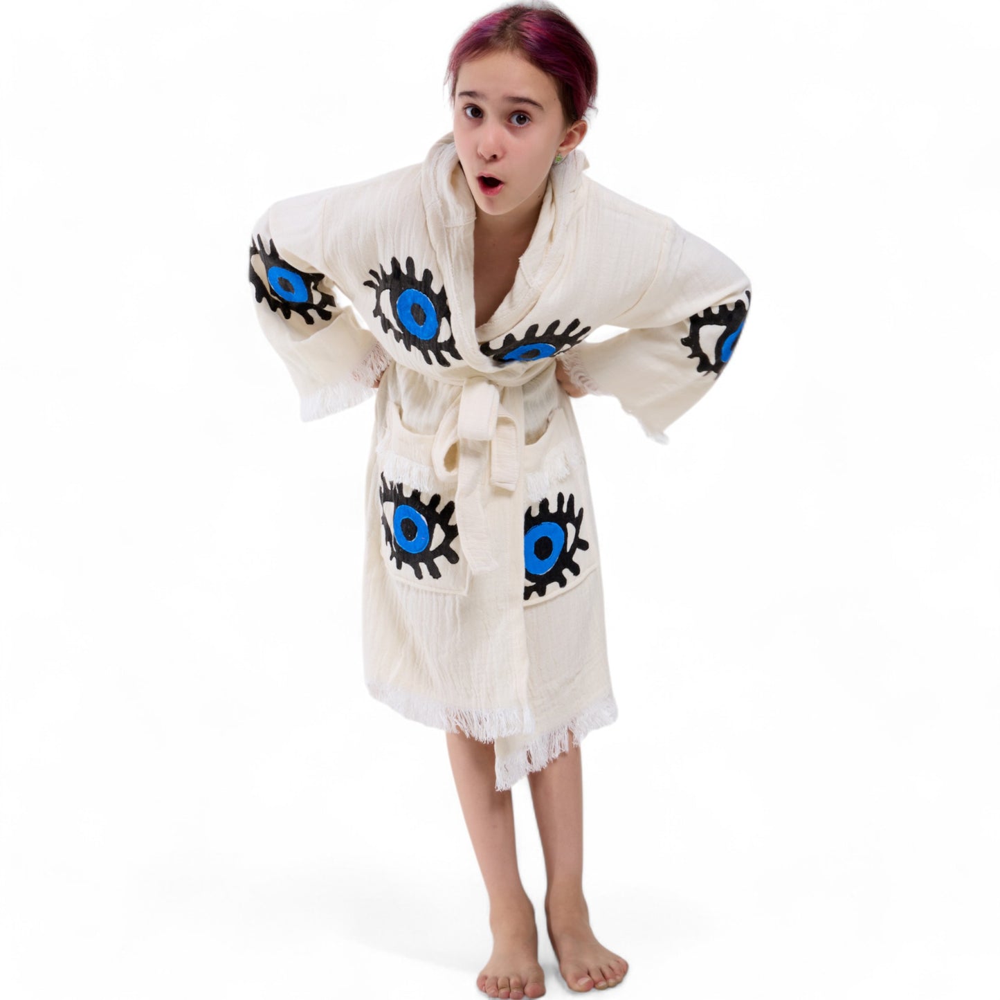 Evil Eye Nazar Turkish Towel Kids Bathrobe