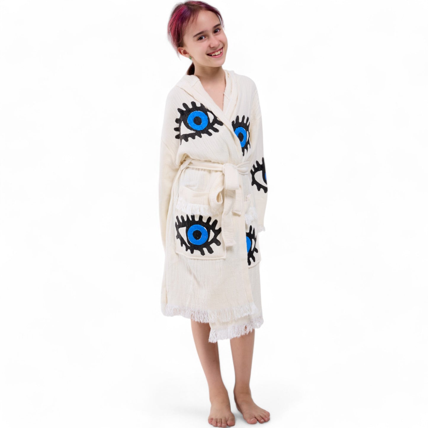 Evil Eye Nazar Turkish Towel Kids Bathrobe
