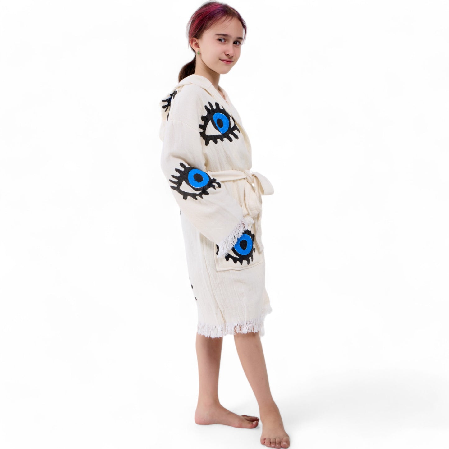Evil Eye Nazar Turkish Towel Kids Bathrobe