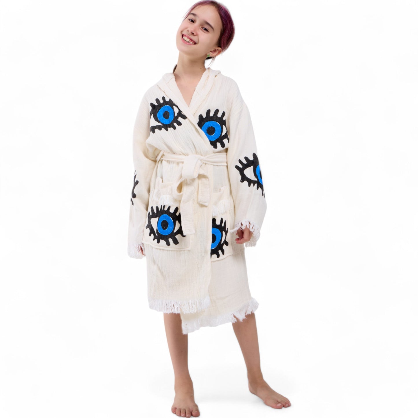 Evil Eye Nazar Turkish Towel Kids Bathrobe
