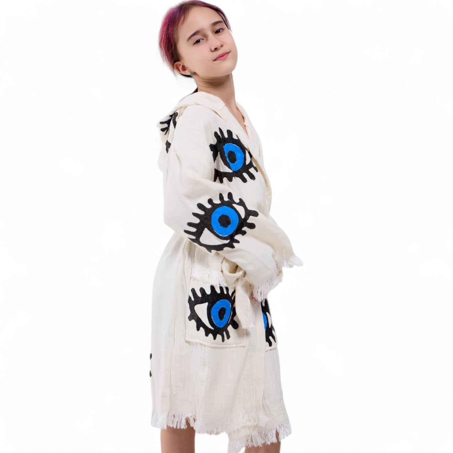 Evil Eye Nazar Turkish Towel Kids Bathrobe