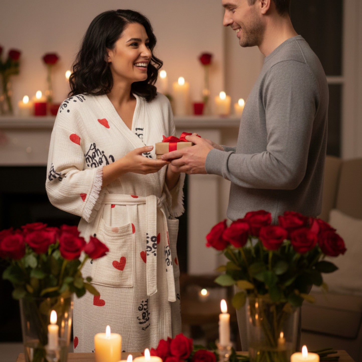 "I Love you" Turkish Towel Kimono Robe Kaftan