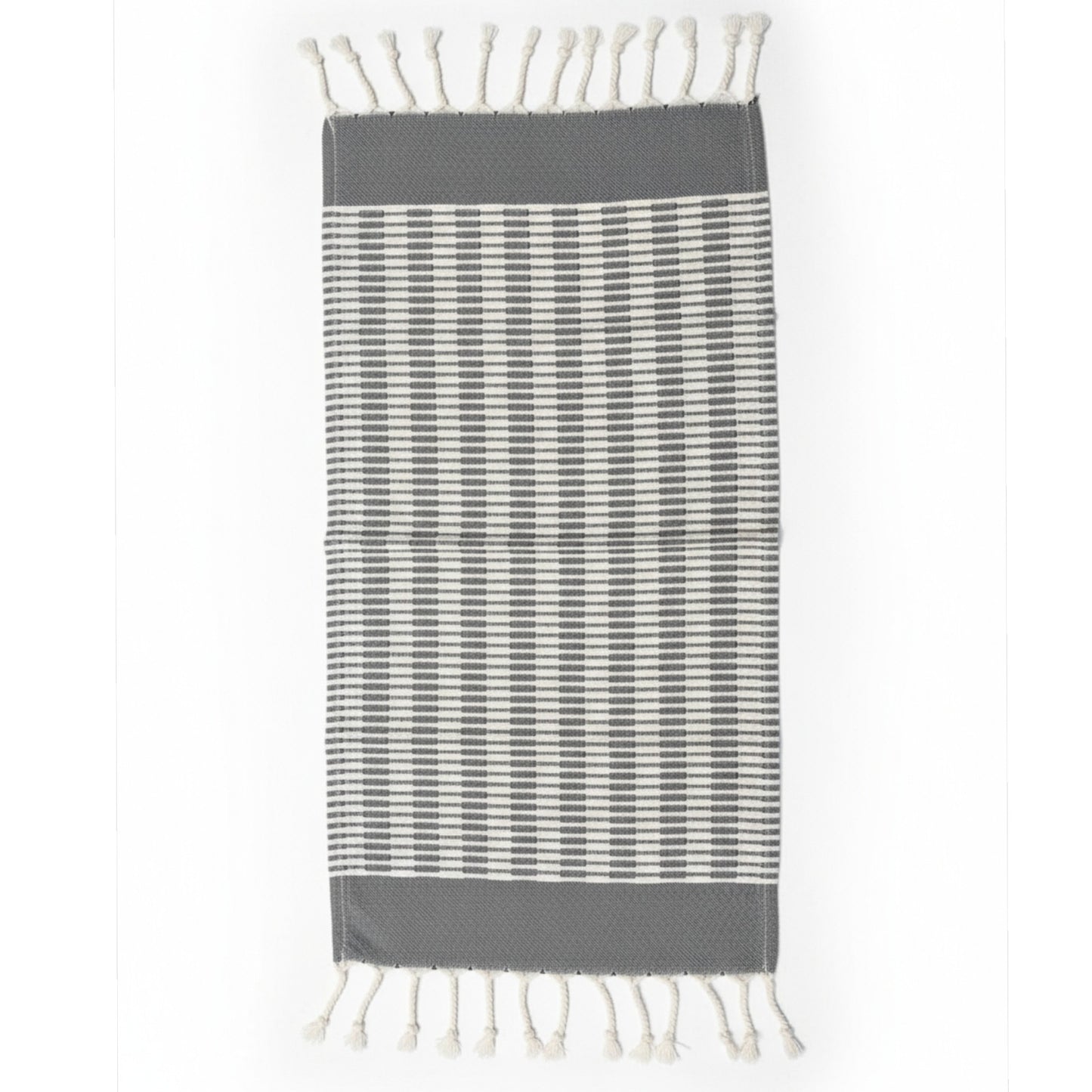 Hand-Woven Natural Cotton Jacquard Hand Towel – Grey Elegance Collection