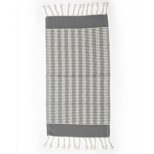 Hand-Woven Natural Cotton Jacquard Hand Towel – Grey Elegance Collection