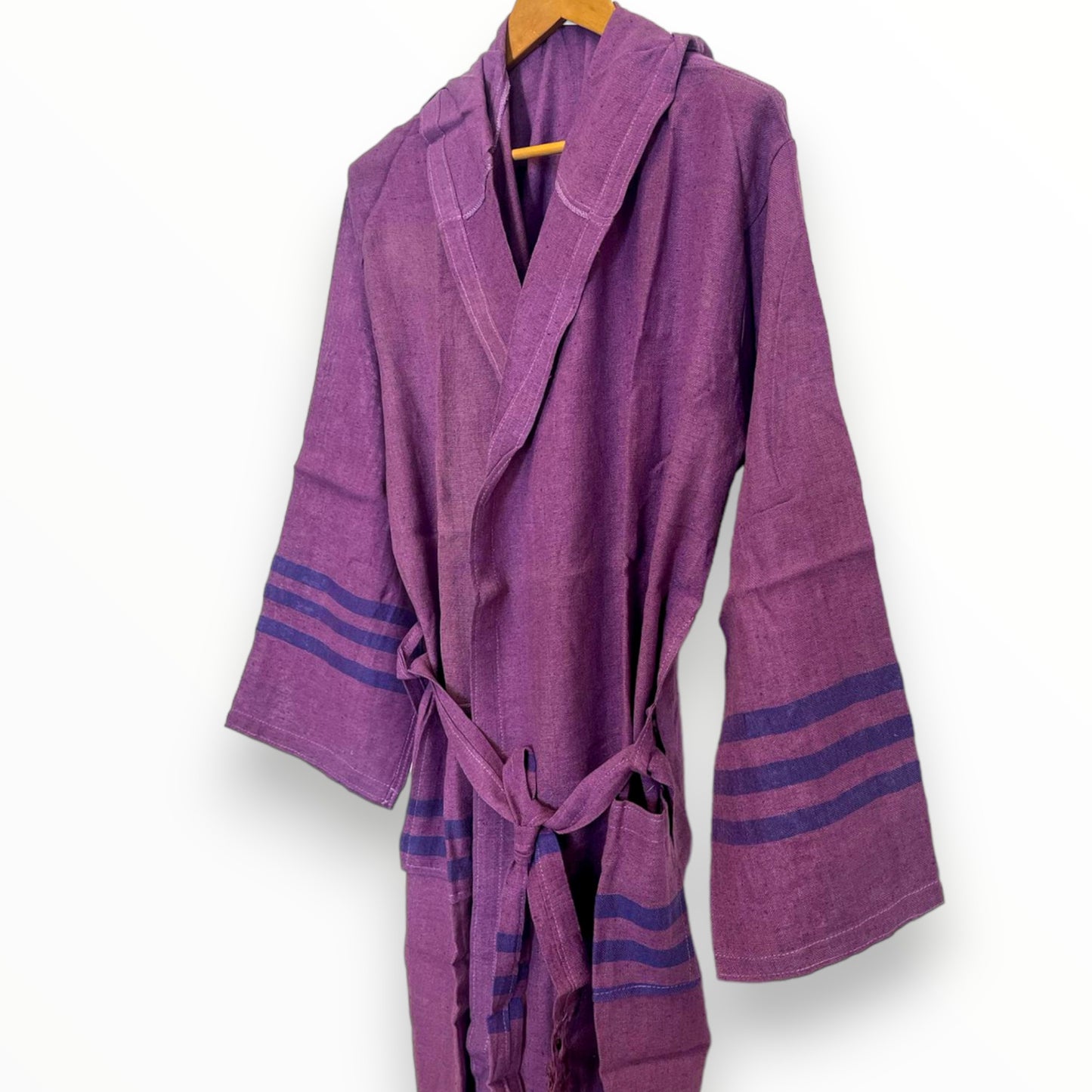 Hand-Woven Pure Raw Silk Turkish Towel Bathrobe