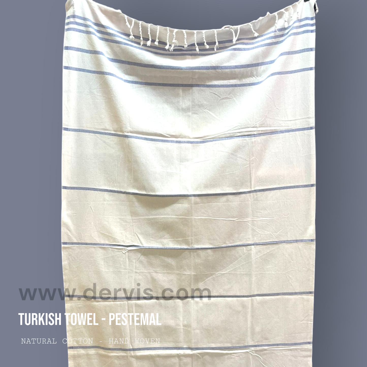 Hand Made, Hand Woven Natural Cotton Turkish Towel - Pestemal