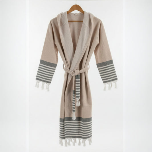 Handwoven Dual-Sided Turkish Cotton Bathrobe – Terry & Pestemal