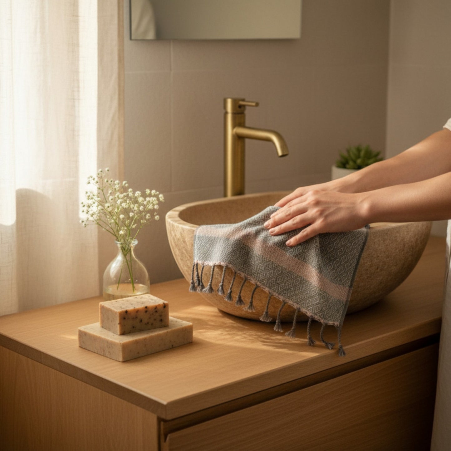 Handwoven Natural Cotton Hand Towel