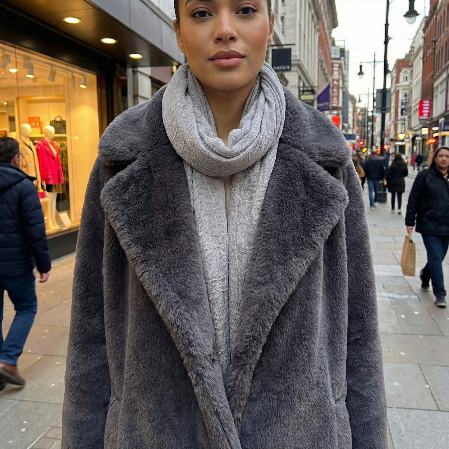 Handwoven Pure Wool Fine Şekerpare Scarf Grey