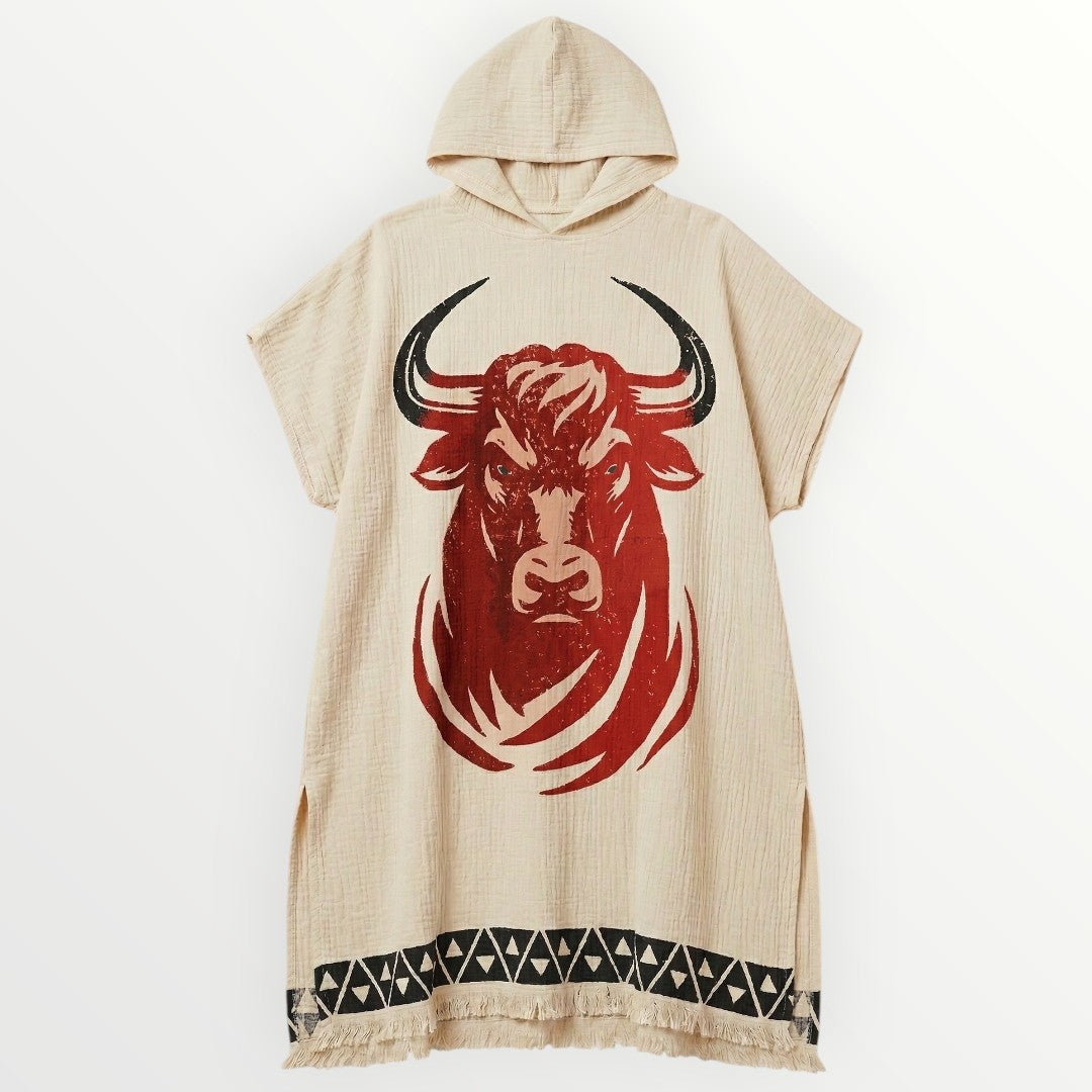 Handwoven 3-Layer Turkish Cotton Muslin Beach & Surf Poncho