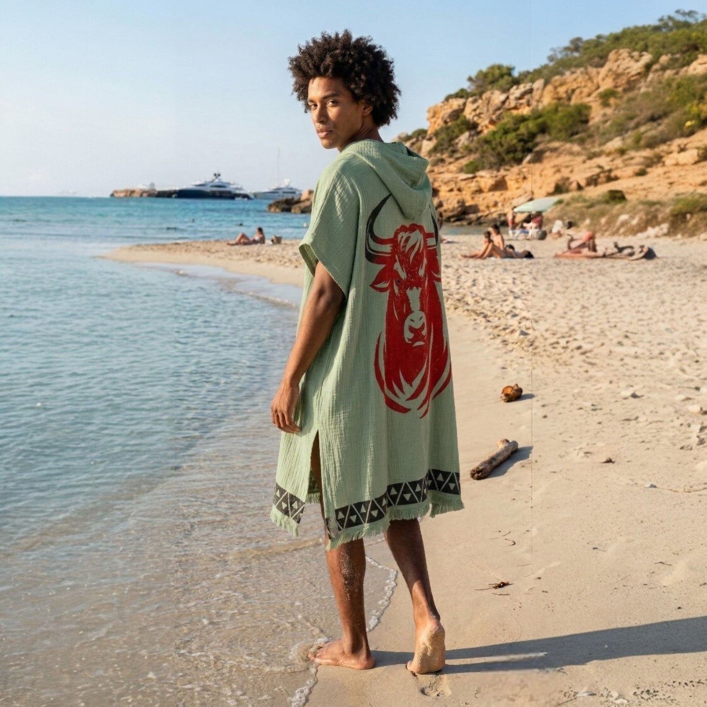 Handwoven 3-Layer Turkish Cotton Muslin Beach & Surf Poncho