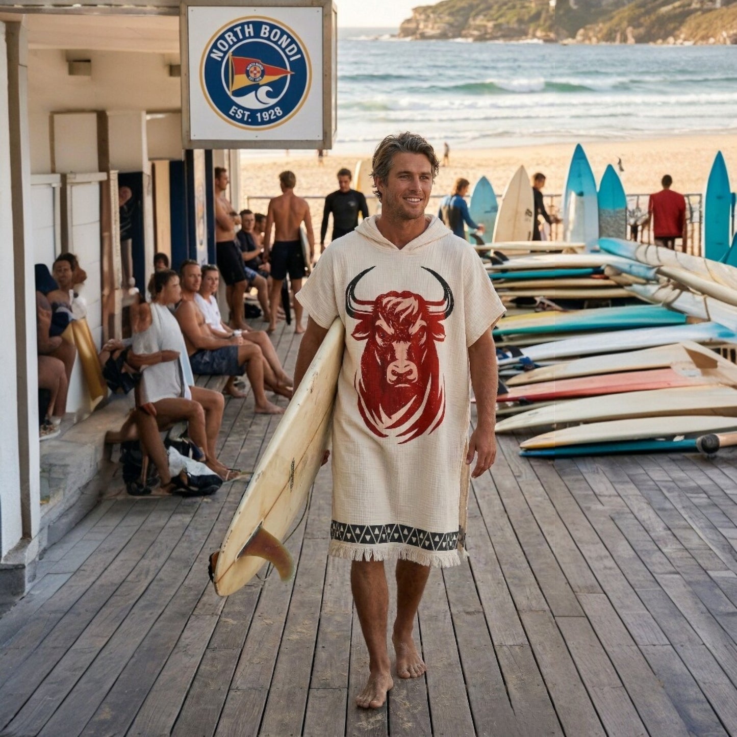 Handwoven 3-Layer Turkish Cotton Muslin Beach & Surf Poncho