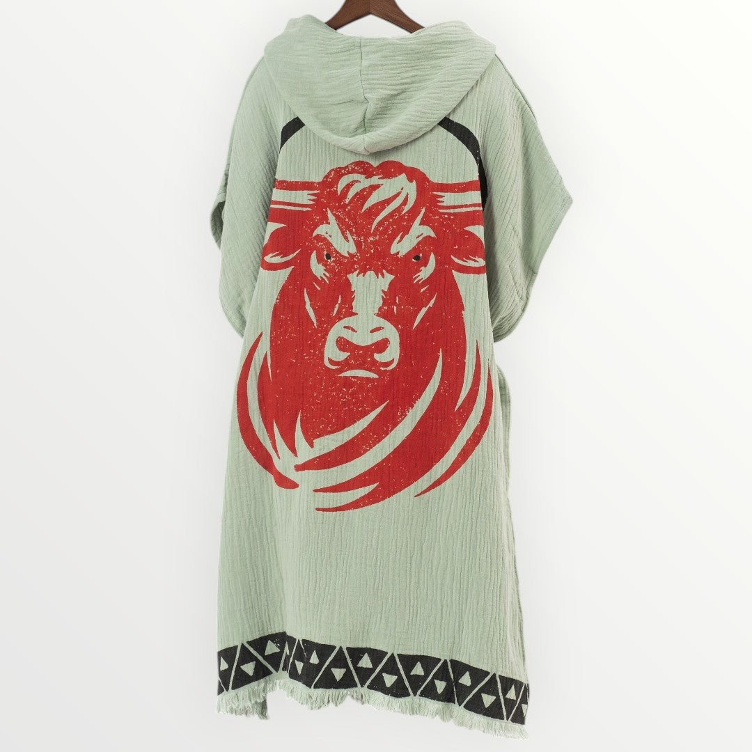 Handwoven 3-Layer Turkish Cotton Muslin Beach & Surf Poncho