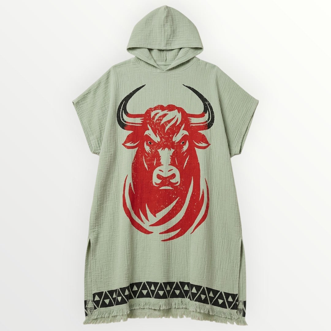 Handwoven 3-Layer Turkish Cotton Muslin Beach & Surf Poncho