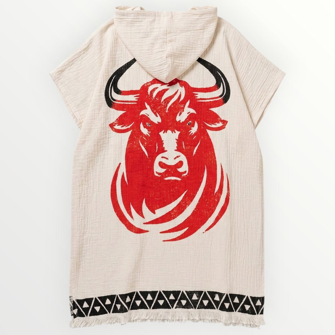 Handwoven 3-Layer Turkish Cotton Muslin Beach & Surf Poncho