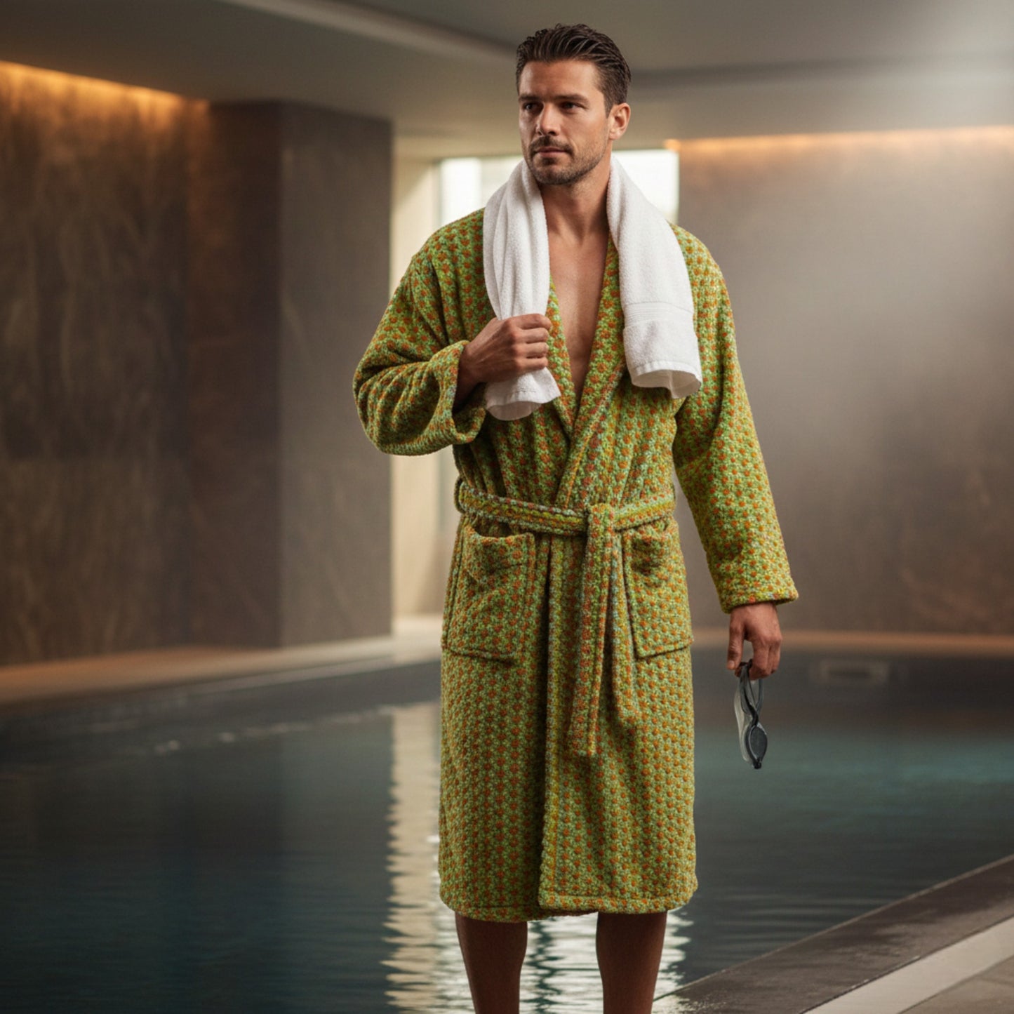 Turkish Terry Bathrobe Shawl Collar, Unisex, Premium Cotton