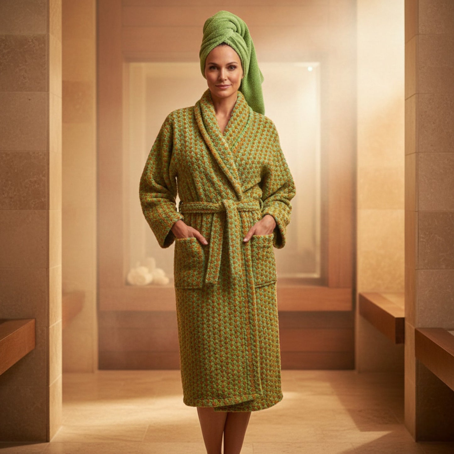 Turkish Terry Bathrobe Shawl Collar, Unisex, Premium Cotton