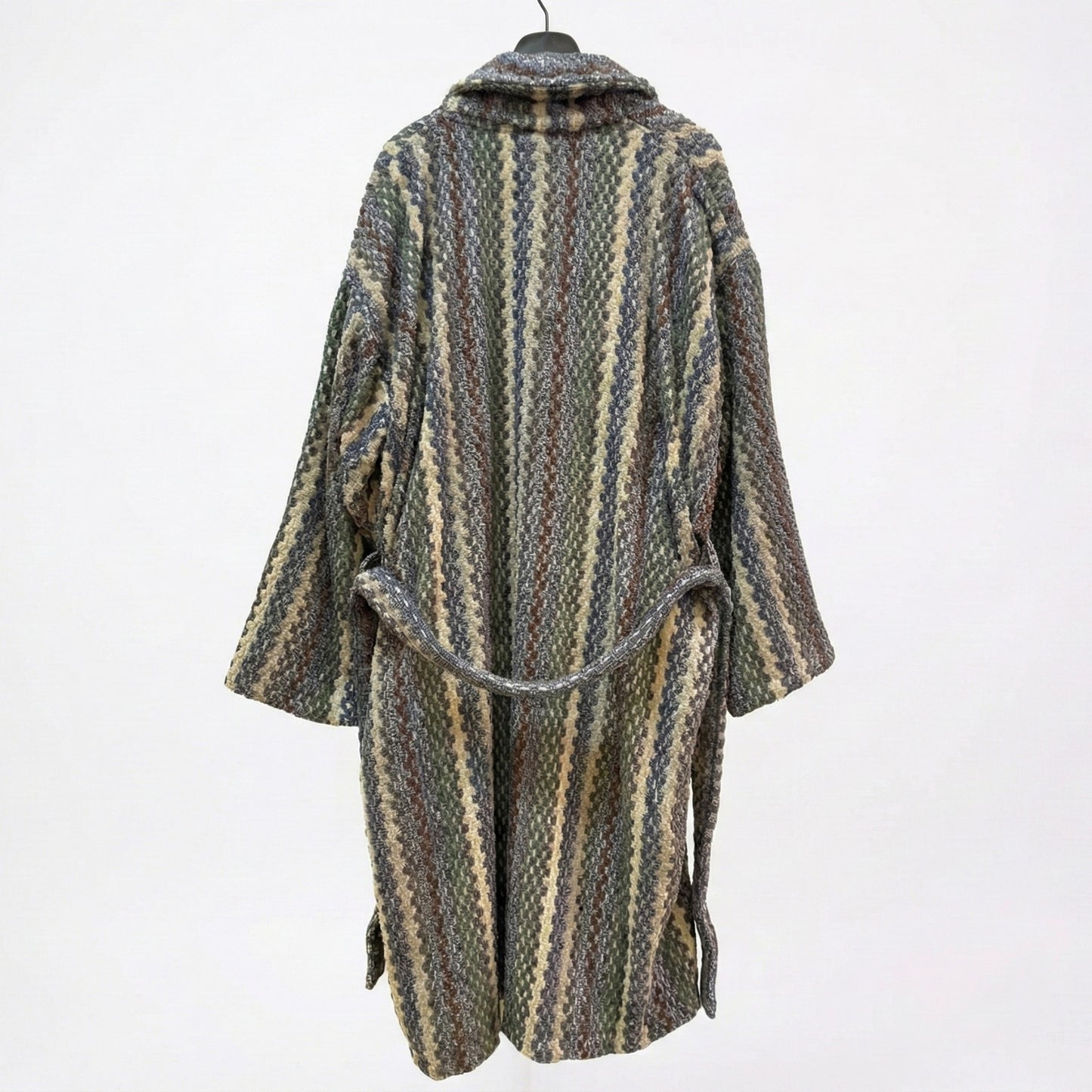 Handwoven Turkish Terry Towel Men’s Bathrobe – Zigzag Pattern (L/XL)