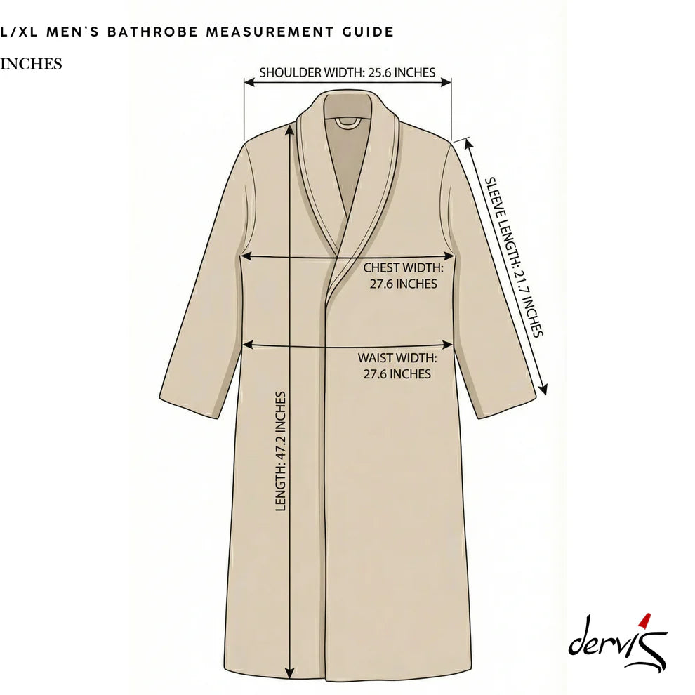 Handwoven Turkish Terry Towel Unisex  Bathrobe – Stripe Pattern (L/XL)