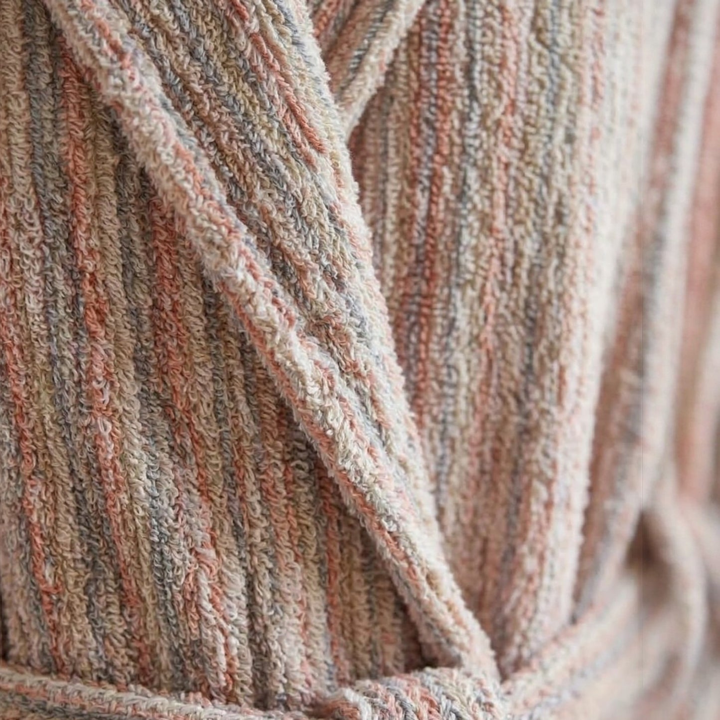 Handwoven Turkish Terry Towel Unisex  Bathrobe – Stripe Pattern (L/XL)