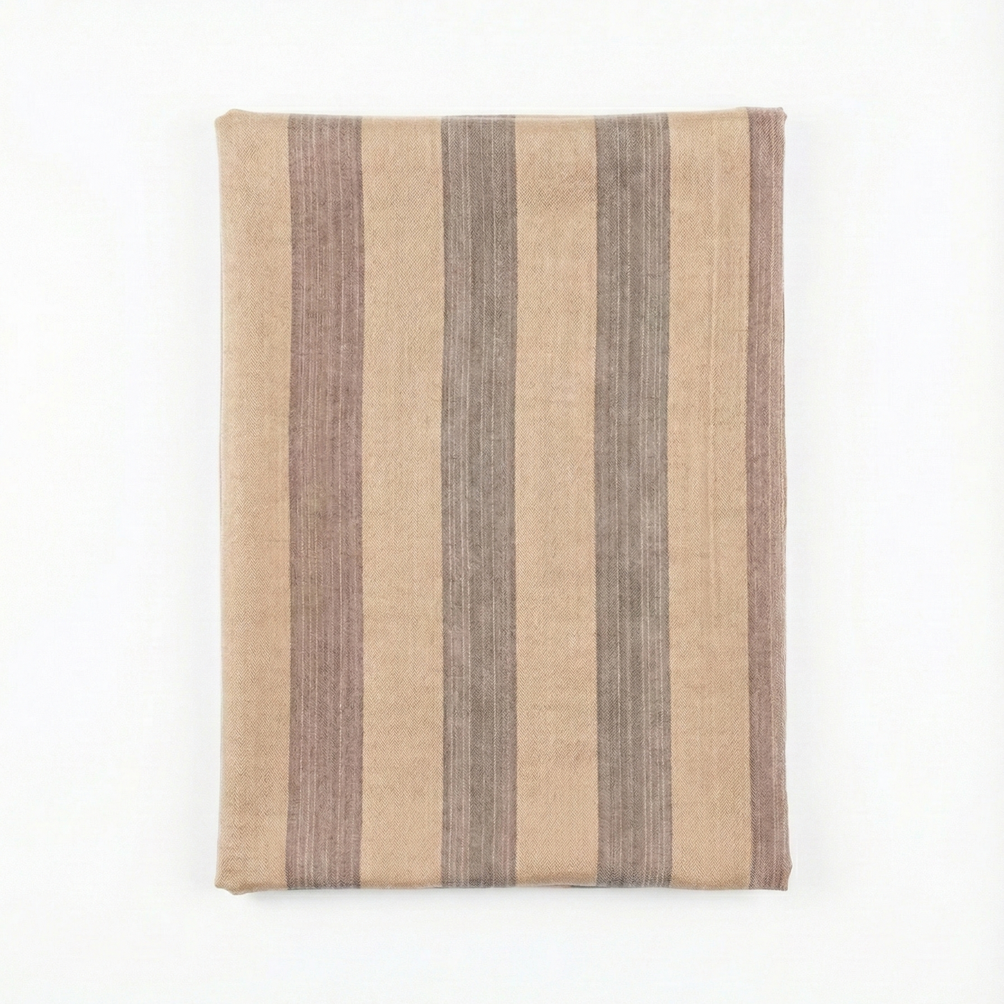Striped Handwoven Anatolian Silk Scarf – Limited Heritage Collection with brown and beige stripes on a white background