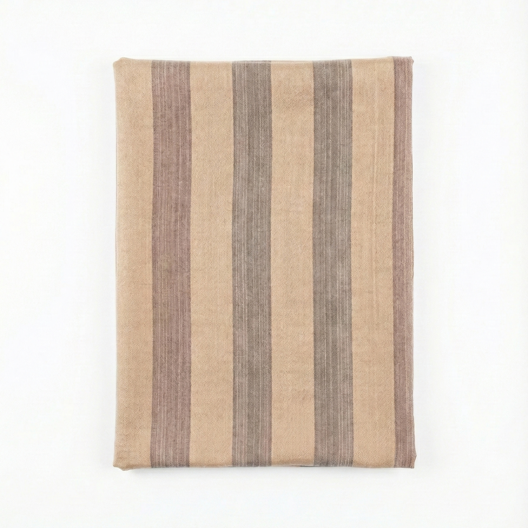 Striped Handwoven Anatolian Silk Scarf – Limited Heritage Collection with brown and beige stripes on a white background