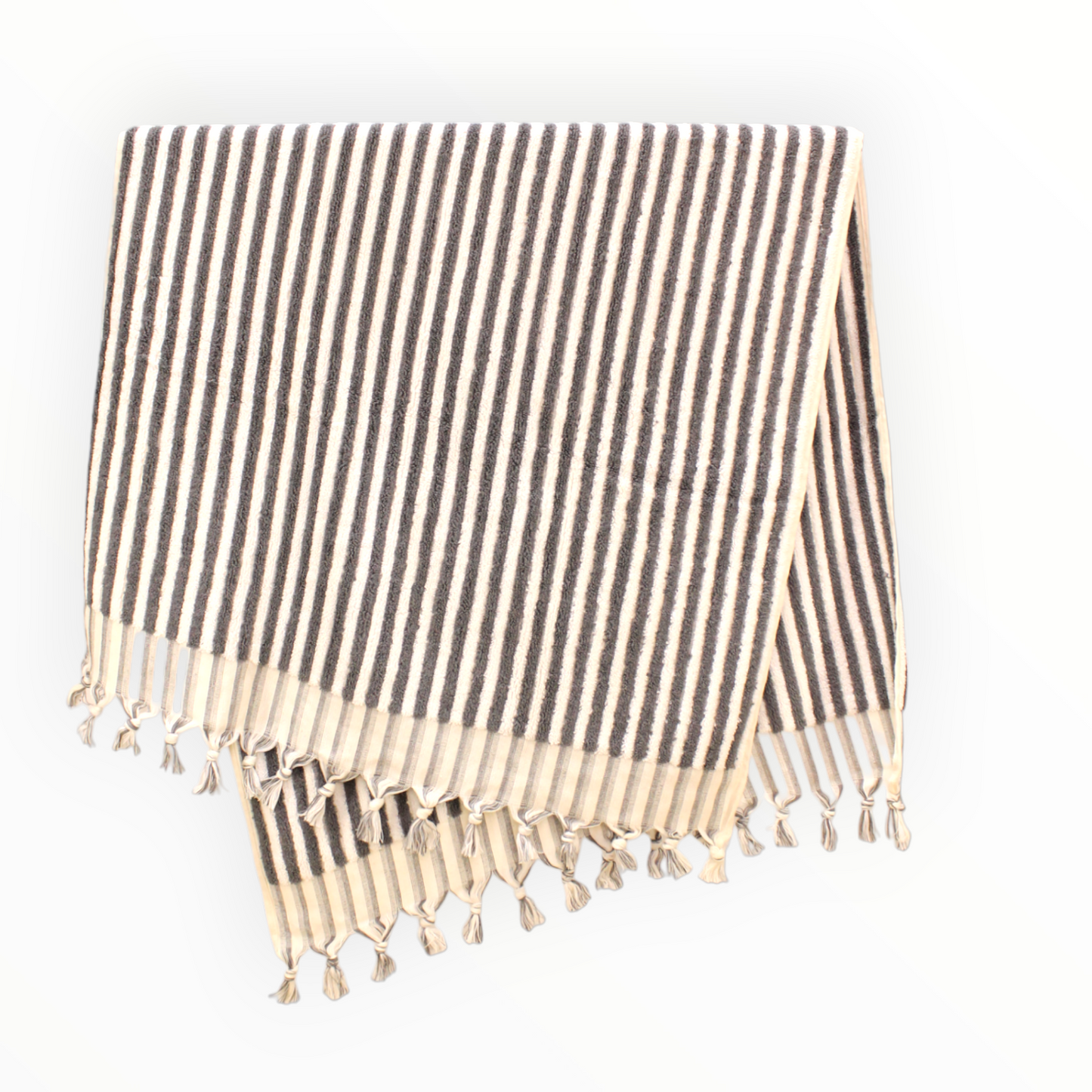 Designer Natural Cotton Hand-Woven Turkish Terry Hammam Towel