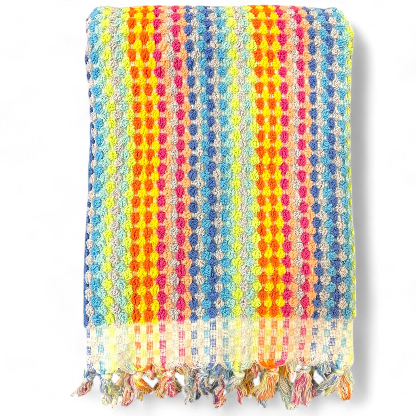 Jellybean Design Natural Cotton Pompom Turkish Towel