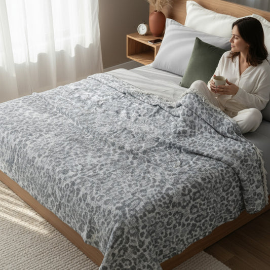 Leopard Design 4-Layer Muslin Bedspread – Elegant, Comfortable & Naturally Crafted