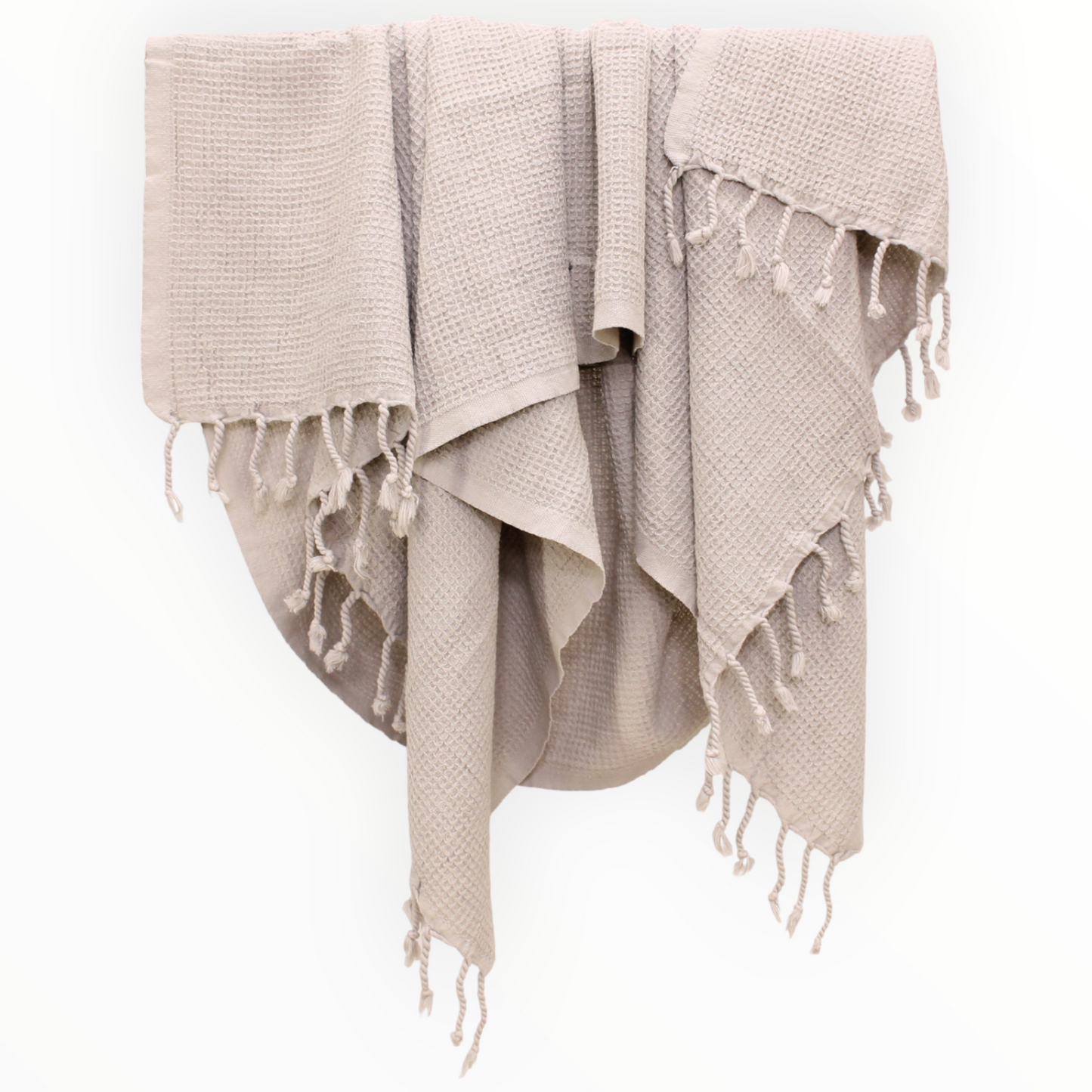 Natural Cotton Hand-Woven Stone Washed Waffle Turkish Towel