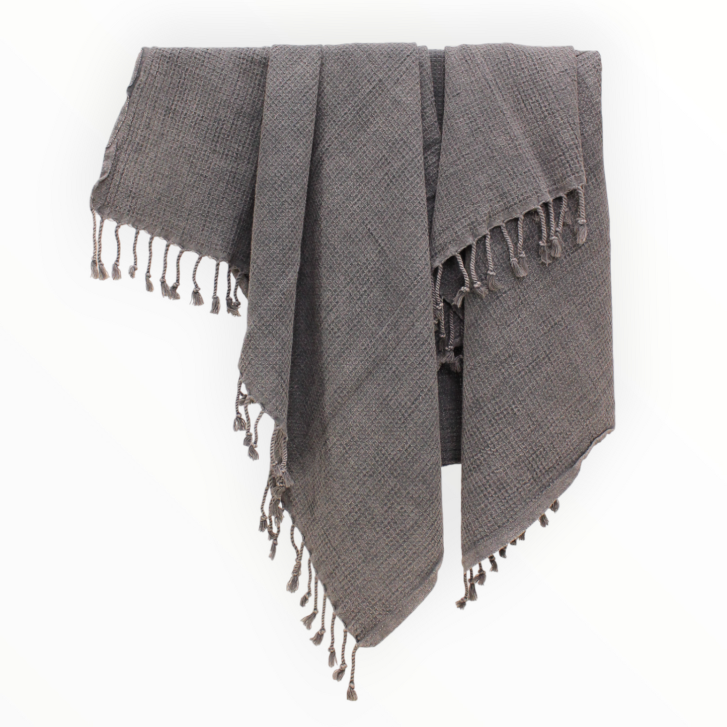 Natural Cotton Hand-Woven Stone Washed Waffle Turkish Towel