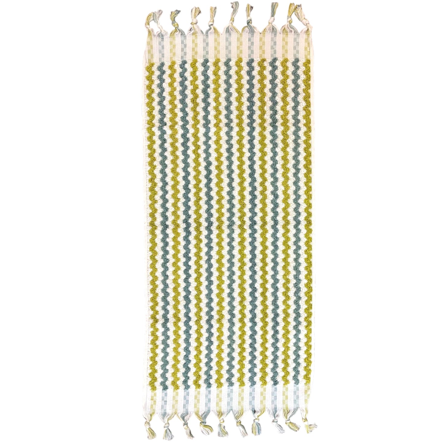 Natural Cotton Hand-Woven Turkish Terry Hammam Hand Towel Designer Zigzag Pattern