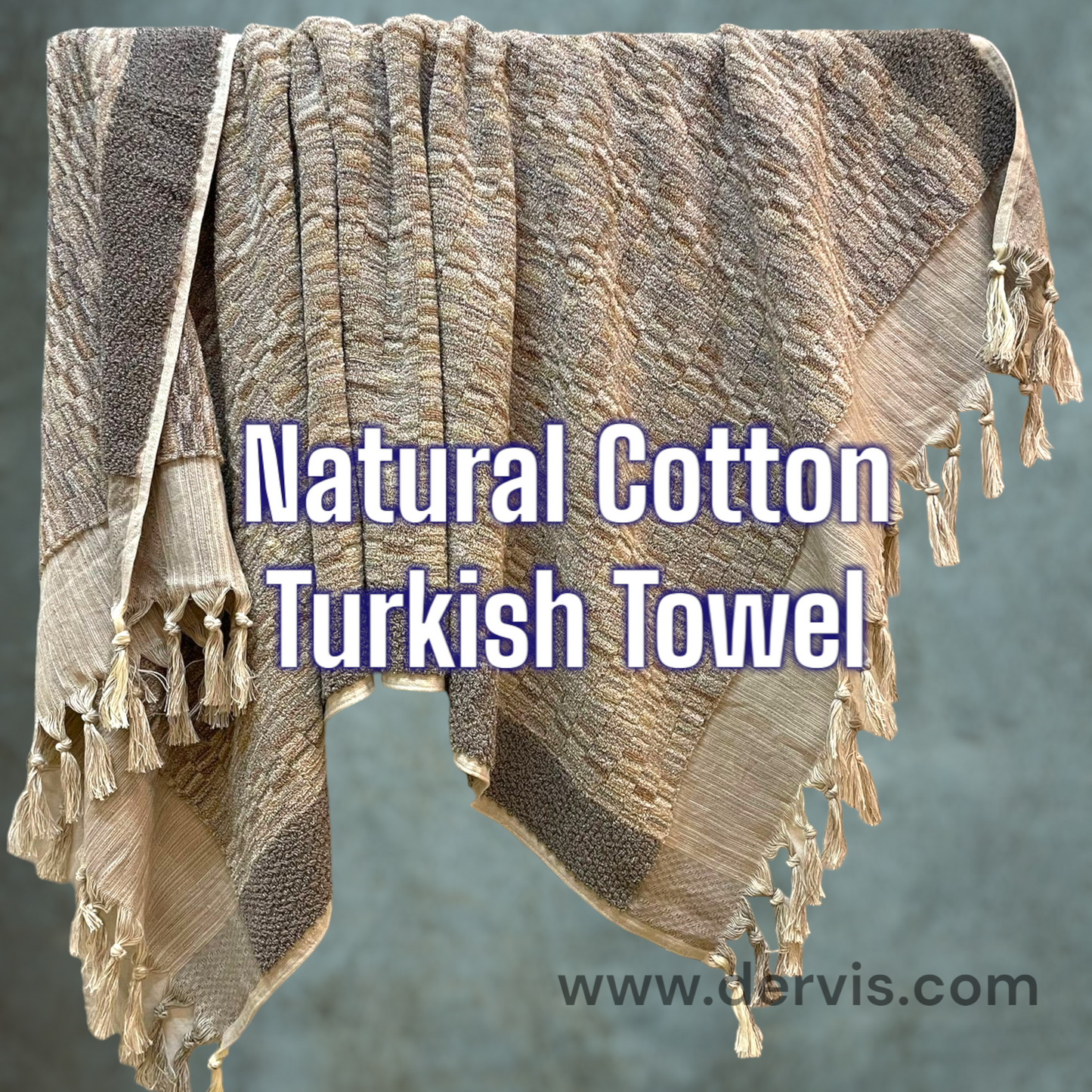 Natural Cotton Hand-Woven Turkish Terry Hammam Towel