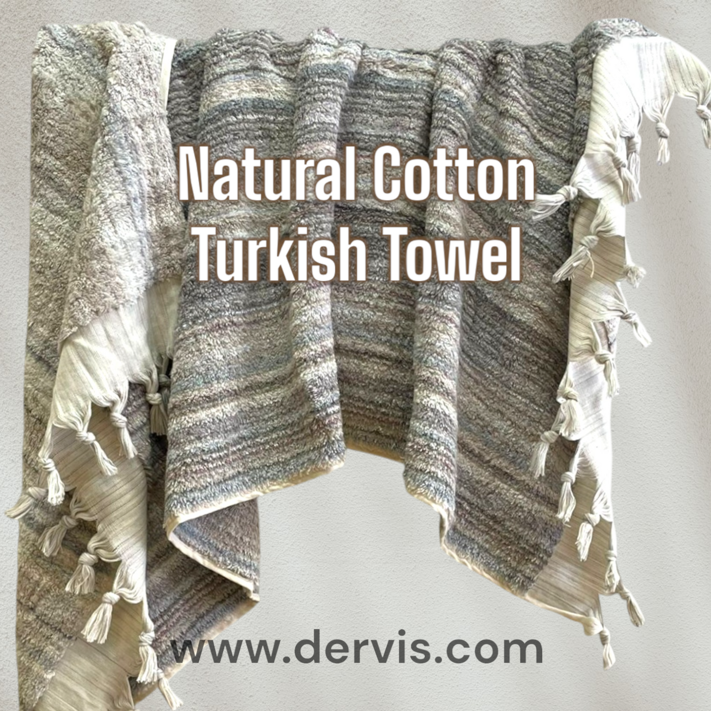 Natural Cotton Hand-Woven Turkish Terry Hammam Towel