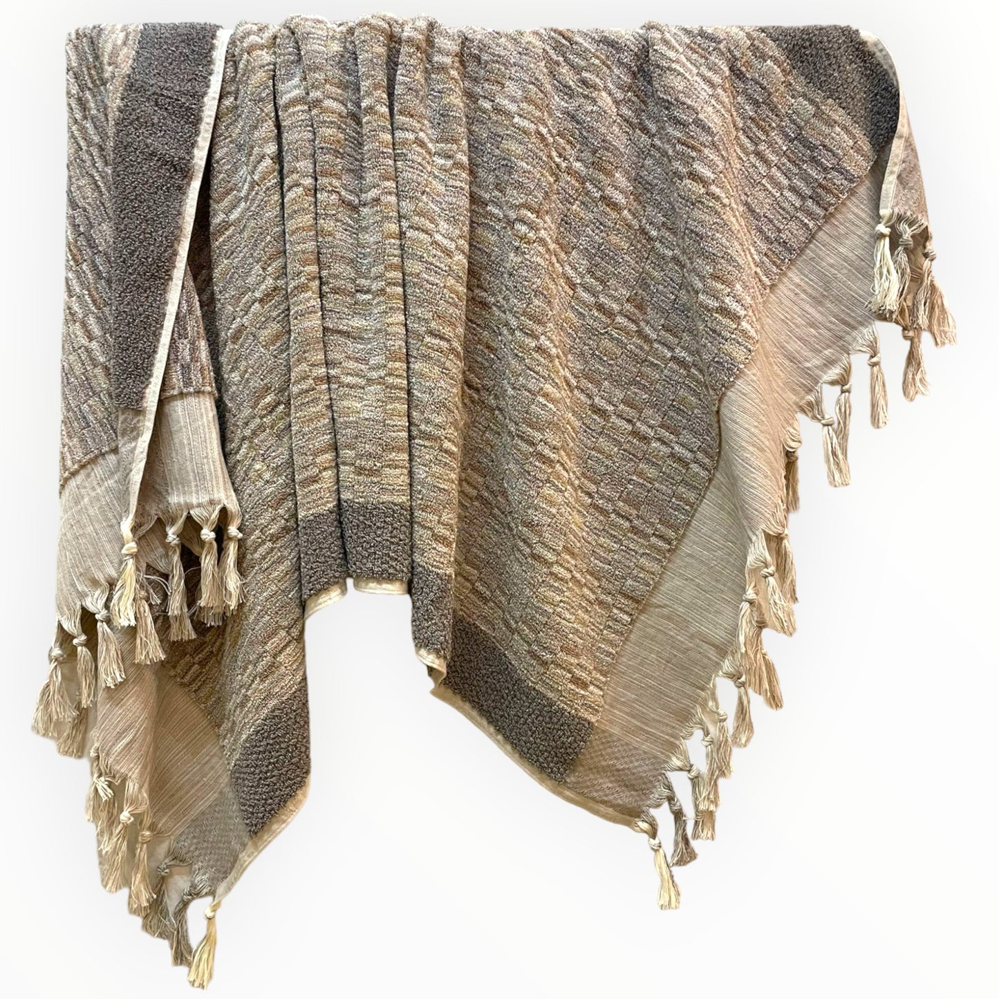 Natural Cotton Hand-Woven Turkish Terry Hammam Towel