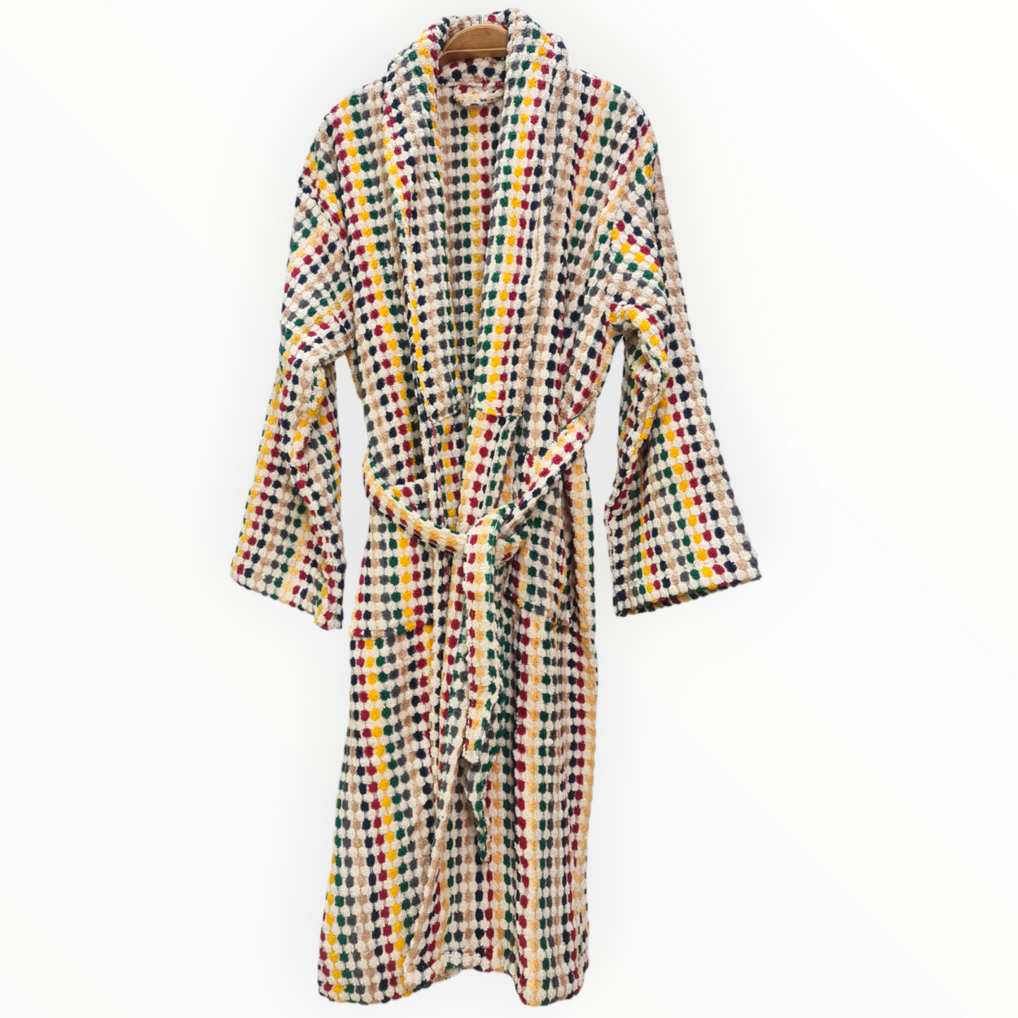Natural Cotton Hand-Woven Unisex One Size Terry Towel Bathrobe