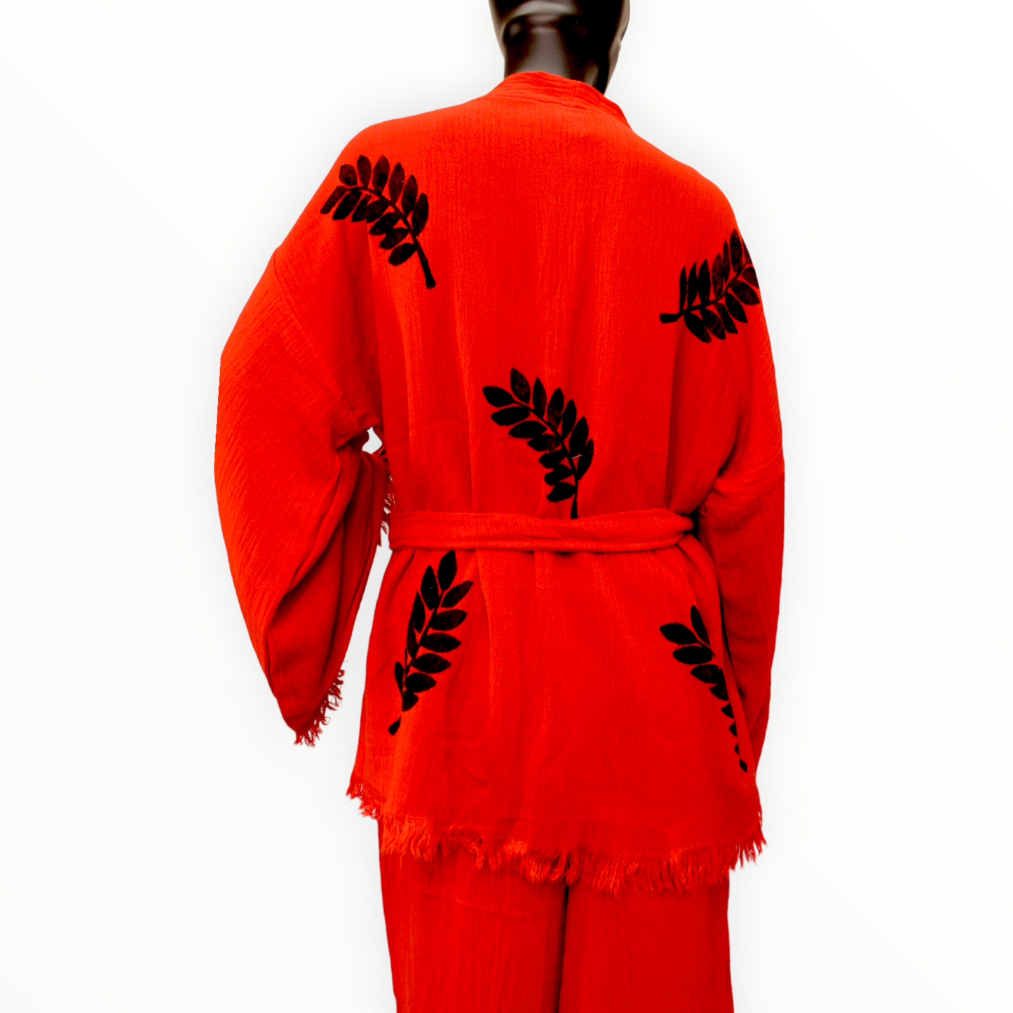 Natural Cotton Kimono Jacket Pants Set