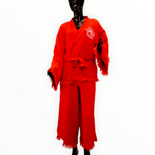 Evil Eye Kimono Jacket Pants Set