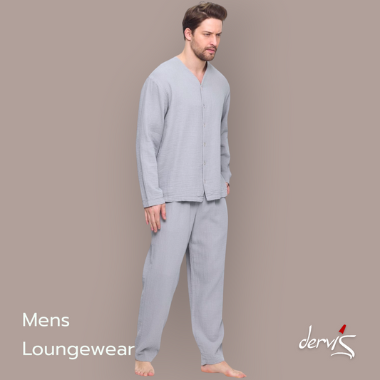 Natural Cotton Muslin Handmade Men's Pajamas