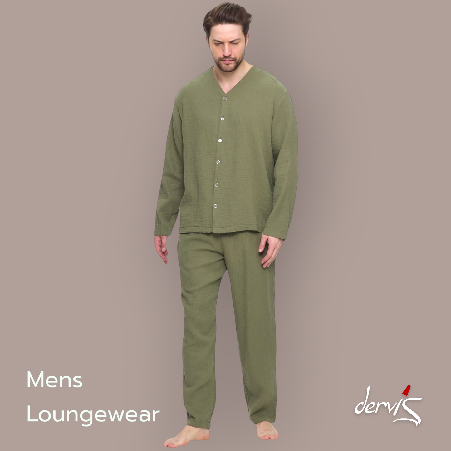 Natural Cotton Muslin Handmade Men's Pajamas